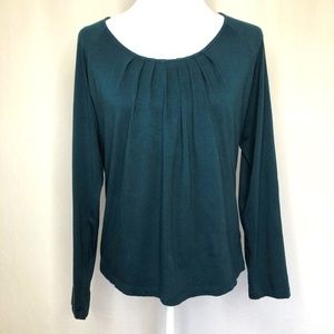 Talbots Teal Long Sleeve Top Large Petite